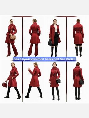 Soia & Kyo Asymmetrical Trench Coat Size XS/XXS